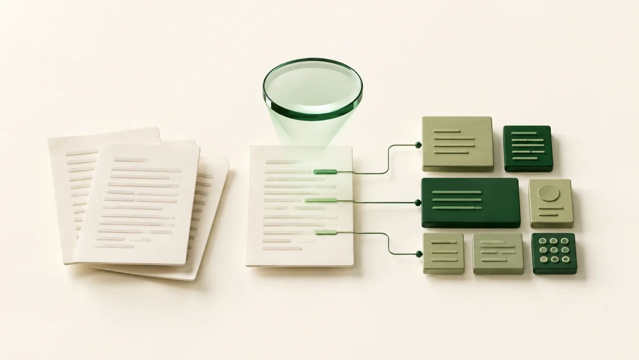 Concept illustration of clinical documents transformed into structured information