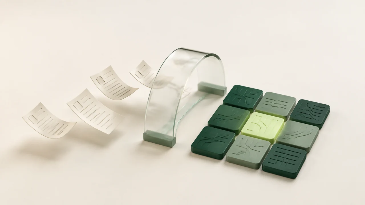 Concept illustration of clinical documents passing into organised coding tiles